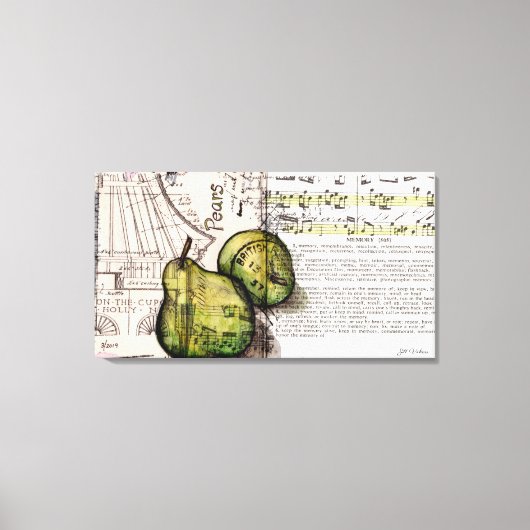 Green Pear Collage Illustratie op Canvas (Voorkant)