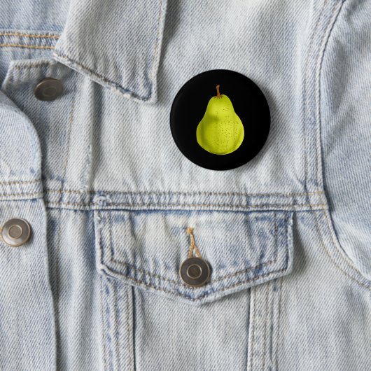 Green Pear Funny Fruit Costume Ronde Button 5,7 Cm (In situ)