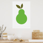 Green Pear Retro Poster 60's 70's Citaat (Keuken)