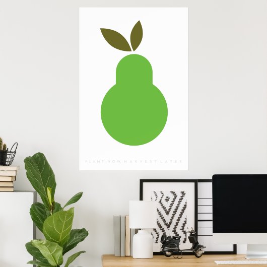 Green Pear Retro Poster 60's 70's Citaat (Thuiskantoor)