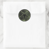 Green Pentagram Ronde Sticker (Tas)