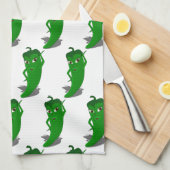 Green Pepper Diva Cartoon Pattern Theedoek (Quarter Fold)