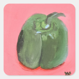 Green Pepper Vierkante Sticker