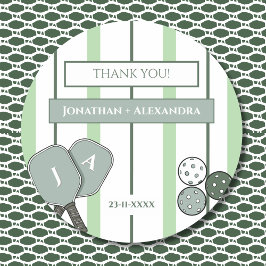 Green Perfect Match Couple Bridal Shower Thank You Ronde Sticker