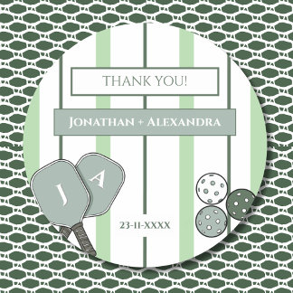Green Perfect Match Couple Bridal Shower Thank You Ronde Sticker