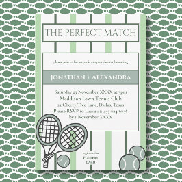 Green Perfect Match Tennis Couples Bridal Shower Kaart