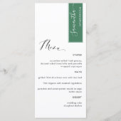 Green Personalized with Guest Nom Elegant Menu (Devant)