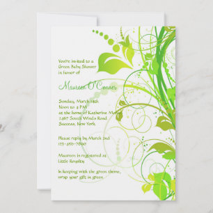Green Persuasion Baby shower Invitation Kaart