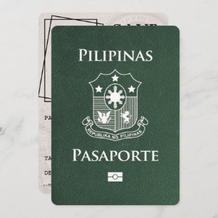 Green Philippines Passport Bewaar de datum Save The Date
