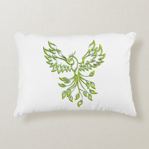 Green Phoenix Rises Accent Kussen