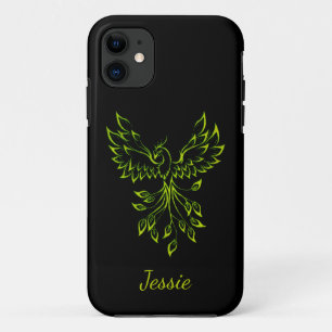 Green Phoenix stijgt op zwart iPhone 11 Hoesje