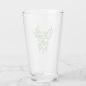 Green Phoenix stijgt op zwart Glas (Achterkant)