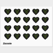 Green Phoenix stijgt op zwart Hart Sticker (Vel)
