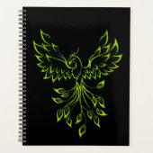 Green Phoenix stijgt op zwart Planner (Voorkant)