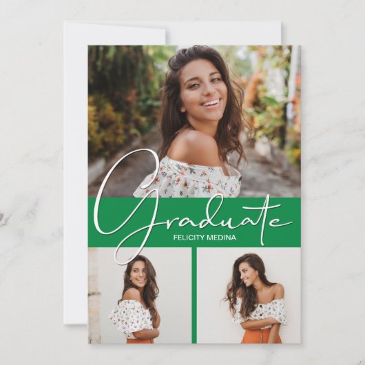 Green Photo Afstuderen Aankondiging (Voorkant)