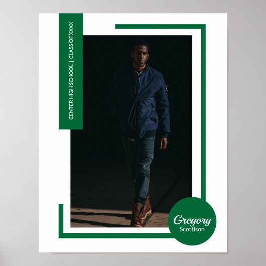 Green Photo Modern Afstuderen Poster (Voorkant)