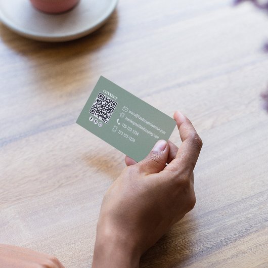 Green Photo QR Code Social Media Visitekaartje