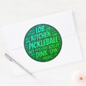 Green Pickleball Typografie Sticker (Envelop)