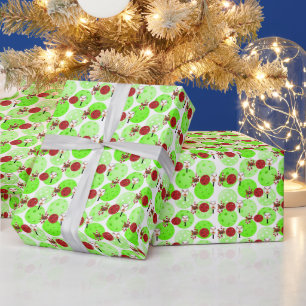 Green Pickleballen met Kerstmis Pickleball Paddle Cadeaupapier