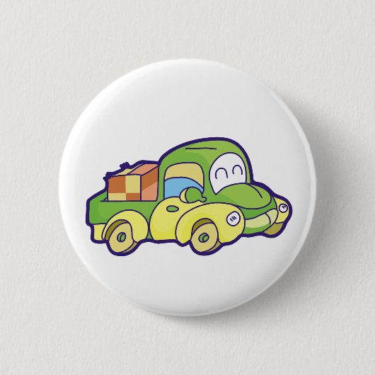 Green Pickup Truck Ronde Button 5,7 Cm (Voorkant)
