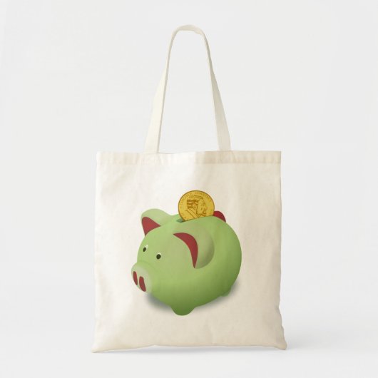 Green Piggy Bank Canvas tas (Voorkant)