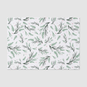 Green Pine Branch Pattern Tissue Paper Tissuepapier