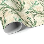 Green Pine Branches kerst Cadeaupapier (Rol Hoek)