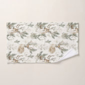 Green Pine Cones Deer Christmas (Serviette à main)