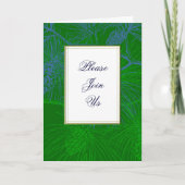 Green Pine Custom Foled Holiday Invitation (Devant)