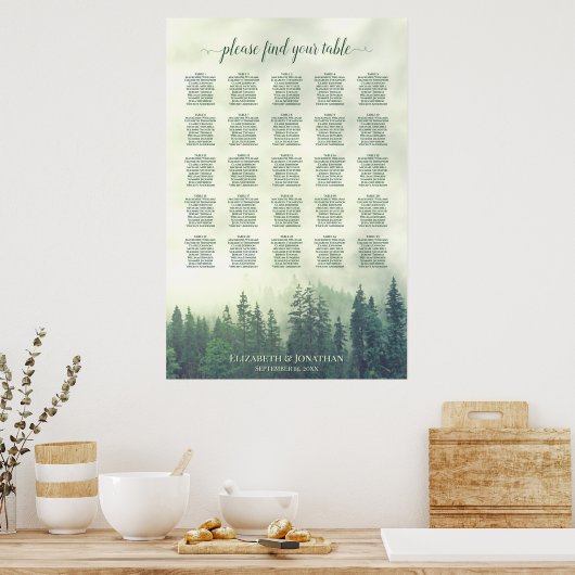 Green Pine Forest 25 Table Mariage Tableau de sièg (Cuisine)