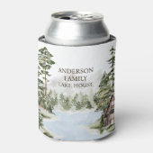 Green Pine Forest Family Lake House Cabin Blikjeskoeler (Blikje Voorkant)