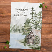 Green Pine Forest Family Lake House Cabin Theedoek