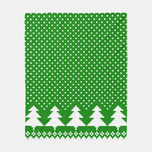 Green Pine Tree Sweater Knit Blanket Fleece Deken (Voorkant)
