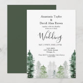 Green Pines Mountain Invitation de mariage d'hiver (Devant / Derrière)