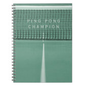 Green Ping Pong Champion Carnet de tennis de table (Devant)