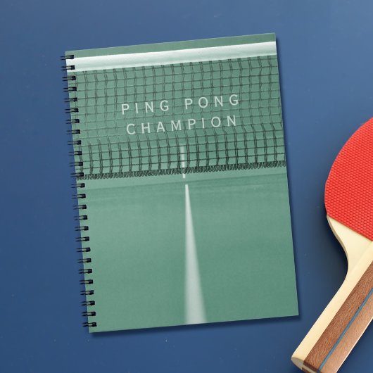 Green Ping Pong Champion Carnet de tennis de table