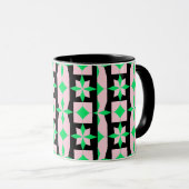 Green, pink and Black Geometric Design Mok (Voorkant rechts)