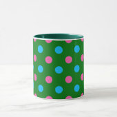 Green Pink Blue Polka Dot Pattern Mok (Midden)