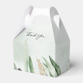 Green Pink Blush Floral White Wedding Bedankdoosjes (Achterkant)