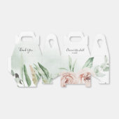 Green Pink Blush Floral White Wedding Bedankdoosjes (Uitgevouwen)