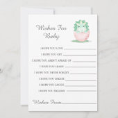 Green Pink Dinosaur Peony Souhaite La Carte Bébé (Devant)