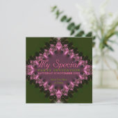 Green Pink Lace Special Event Party Invitation (Debout devant)