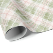 Green Pink Plaid Stripes Birthday Cadeaupapier (Rol Hoek)
