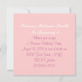 Green Pink Tutu Princess Invitation de fête d'anni (Dos)