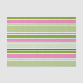 GREEN PINK WHITE STRIPES TISSUEPAPIER