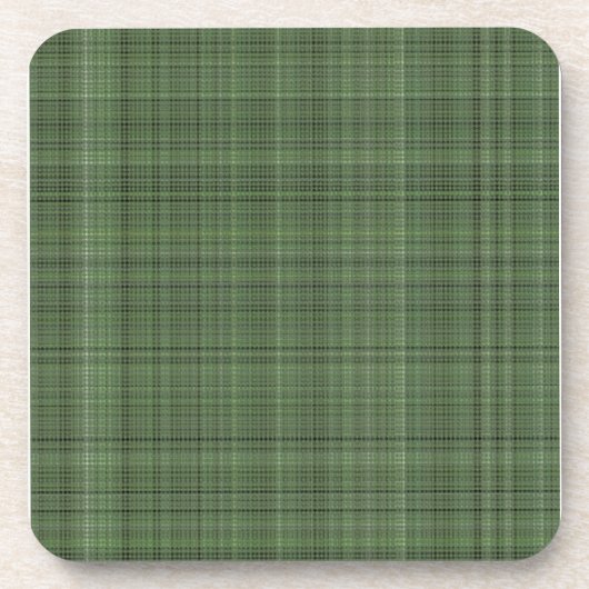 Green Pinstriped Fabric Drankjes Onderzetter (Voorkant)