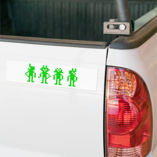 Green pixel robots bumpersticker (Op Truck)