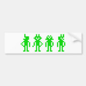 Green pixel robots bumpersticker (Voorkant)
