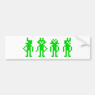 Green pixel robots bumpersticker