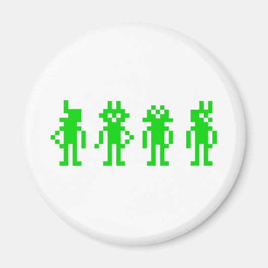 green pixel robots magneet (Voorkant)